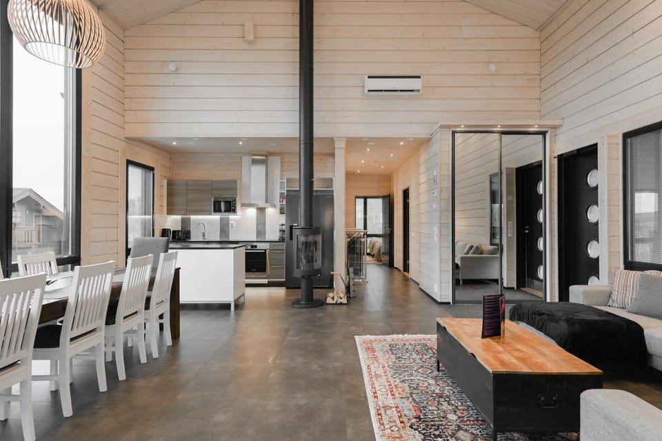 Kitchen or kitchenette, Living room, Dining area
