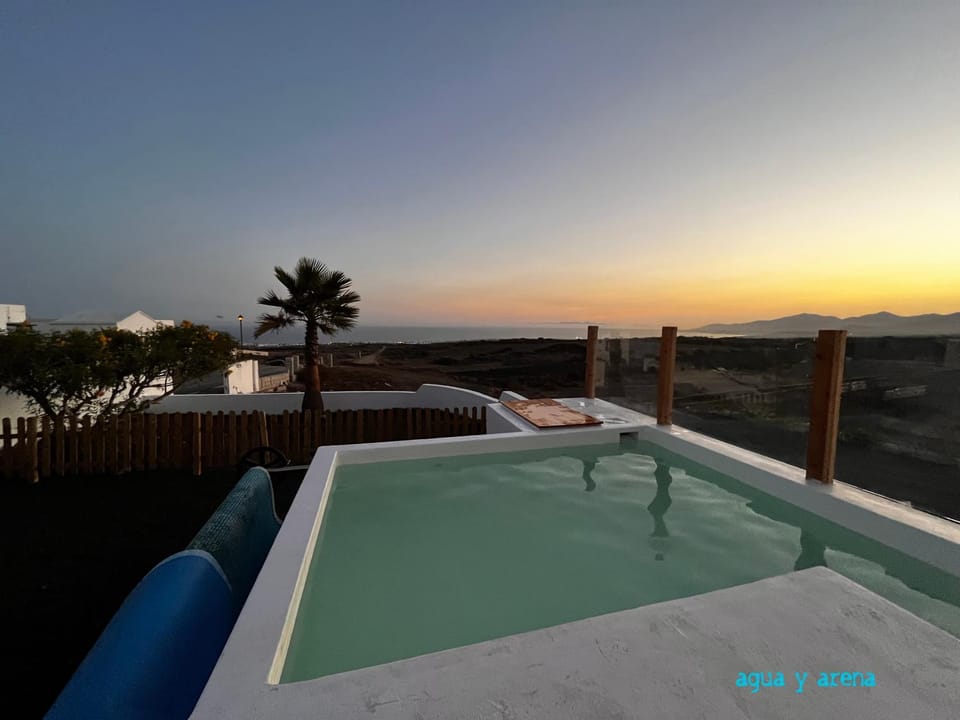 Pool view, Swimming pool, Sunset