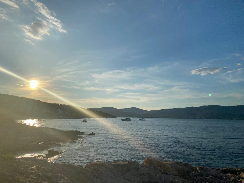 Beach, Sea view, Sunset