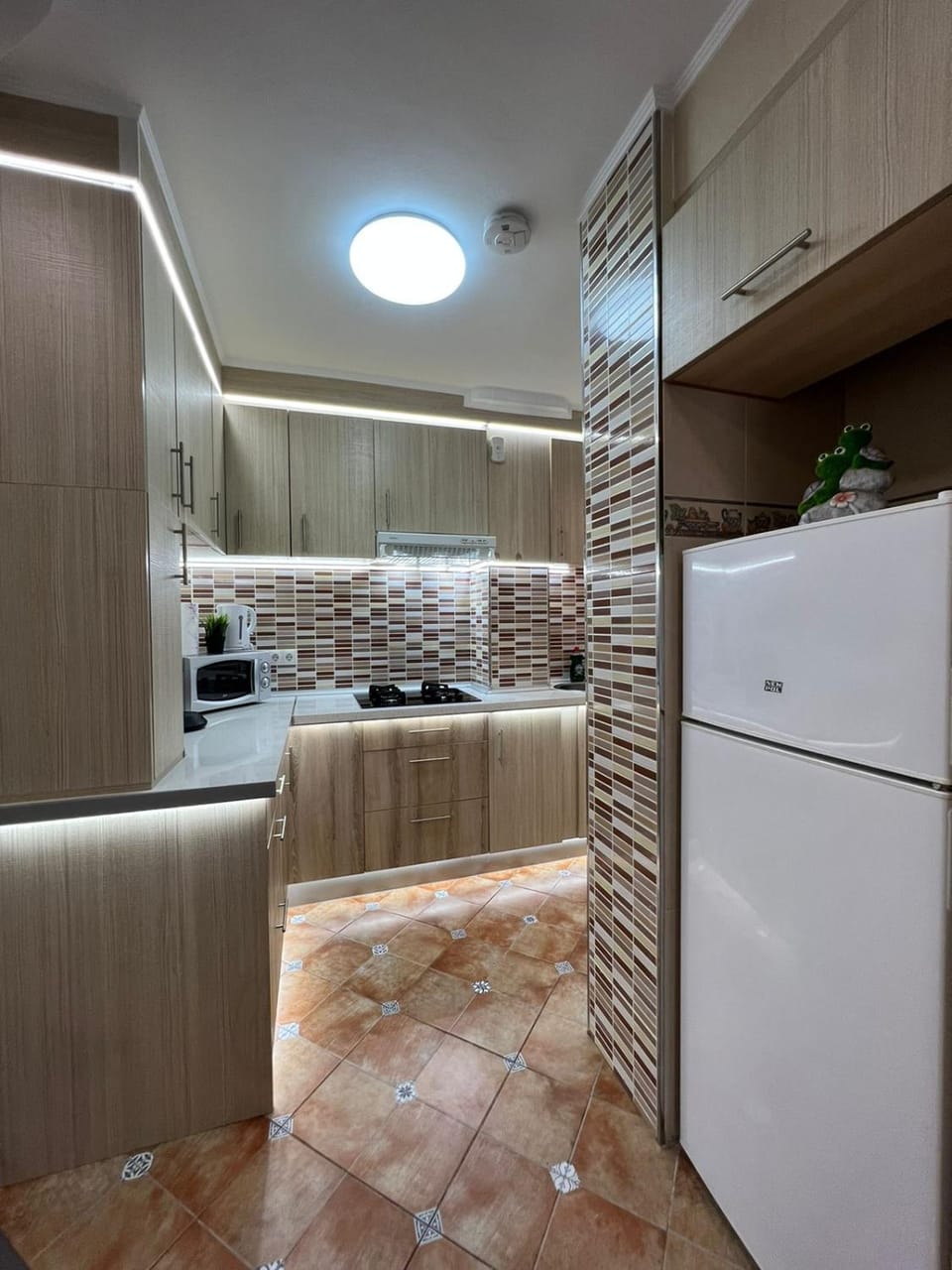 Kitchen or kitchenette, minibar, stove
