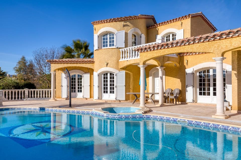 Property building, Living room, Swimming pool