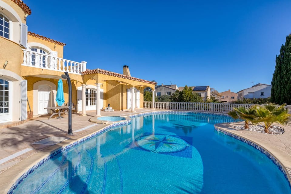 Property building, Living room, Swimming pool