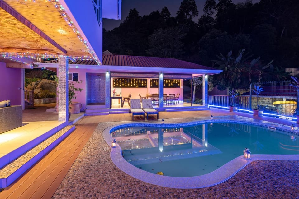 Night, Swimming pool, Swimming pool
