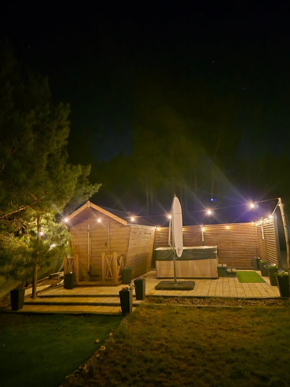 Night, Garden, Hot Tub, Sauna, Spa and wellness centre/facilities, Garden view