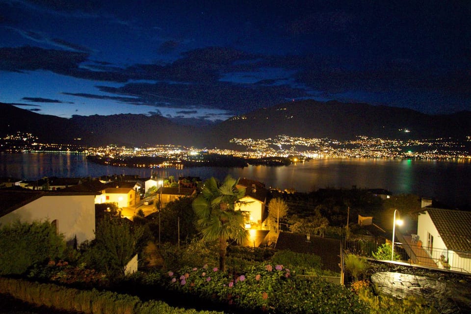 Night, Natural landscape, City view, Lake view, Mountain view