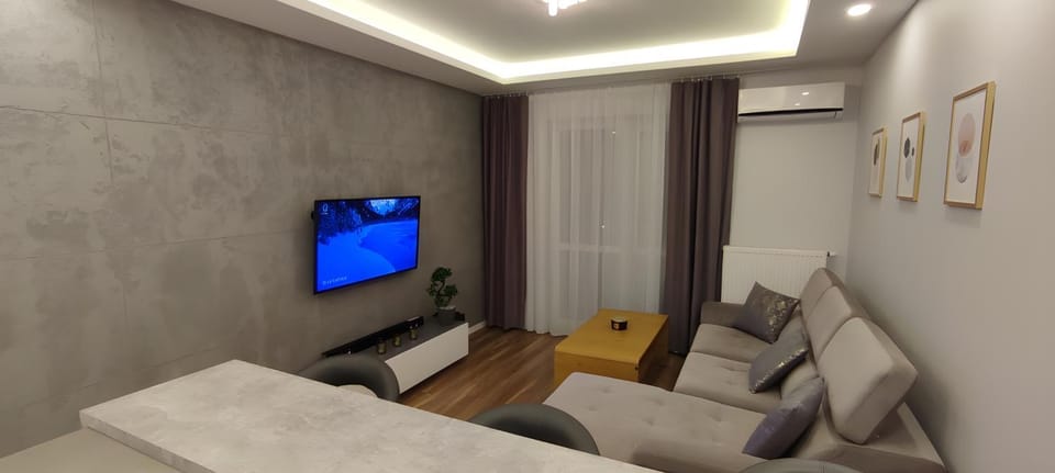 Bed, TV and multimedia, Living room, Photo of the whole room, Seating area, Evening entertainment, air conditioner