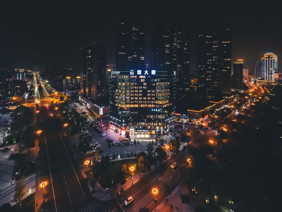 Property building, Night, Neighbourhood, Bird's eye view, City view, Street view