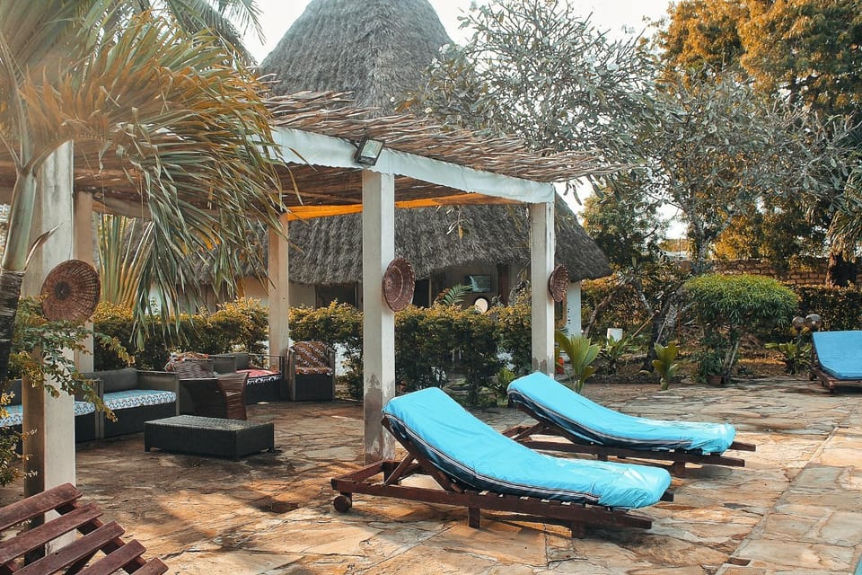 Patio, Spring, Day, Garden, Garden, Balcony/Terrace, Garden view, Swimming pool, sunbed