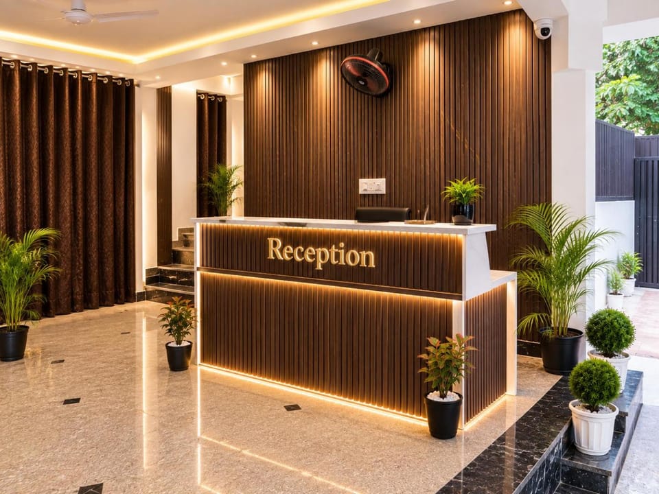 Lobby or reception, Text overlay
