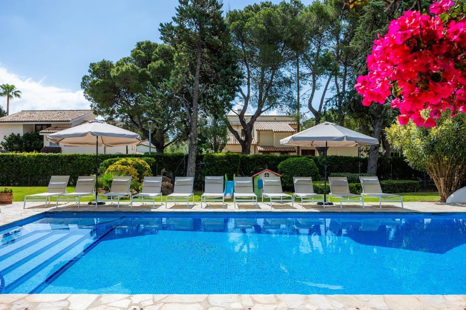 Property building, Living room, Swimming pool