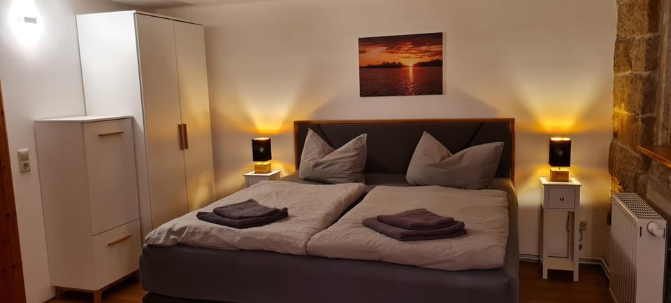 Bed, Photo of the whole room, Bedroom, towels, wardrobe