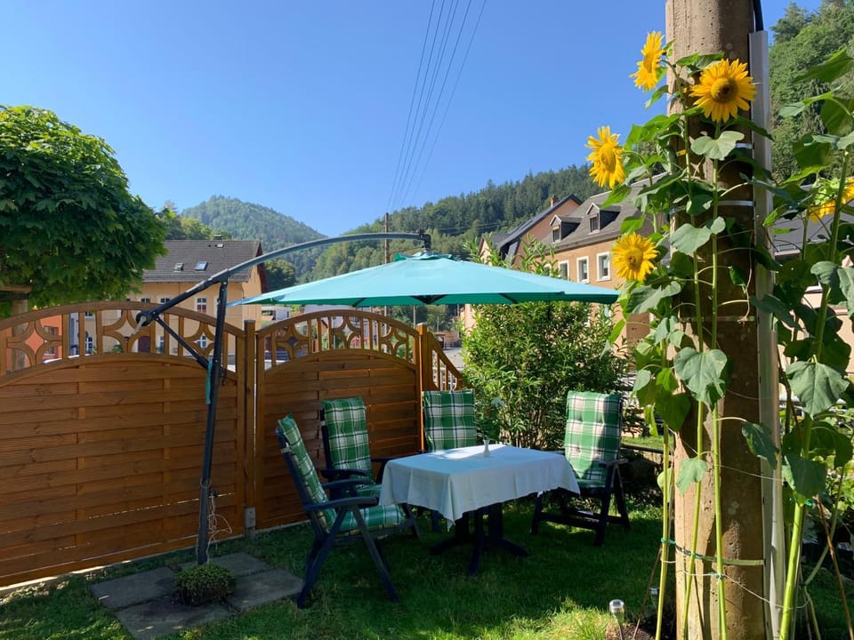Natural landscape, Garden, Garden, Dining area, Garden view, Mountain view