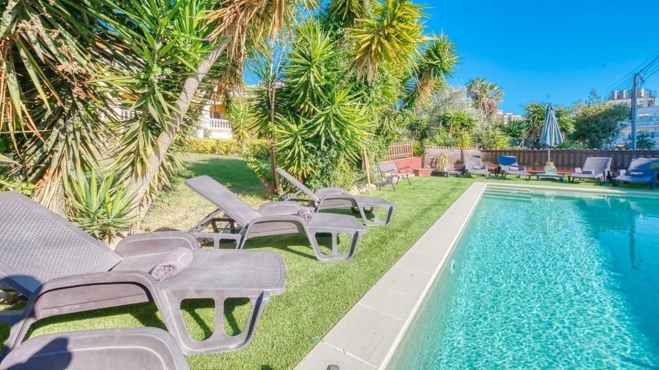 Property building, Living room, Swimming pool