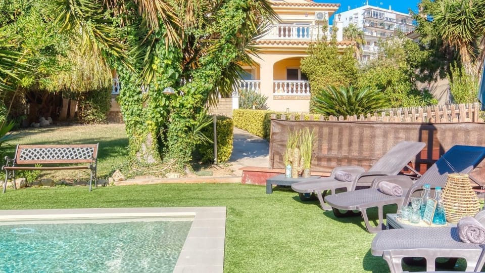 Property building, Living room, Swimming pool