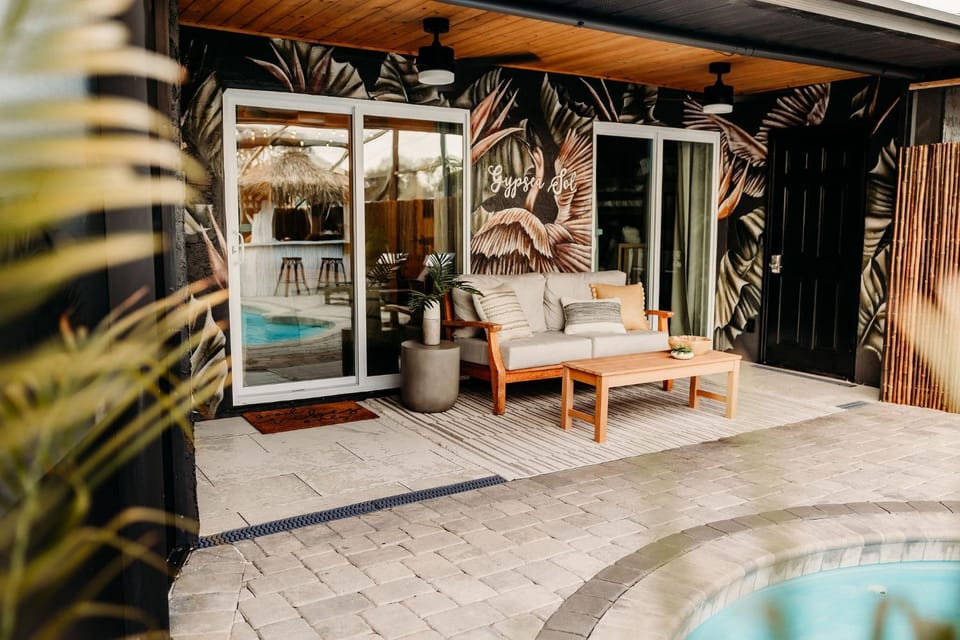 Patio, Day, Seating area, Pool view, Swimming pool