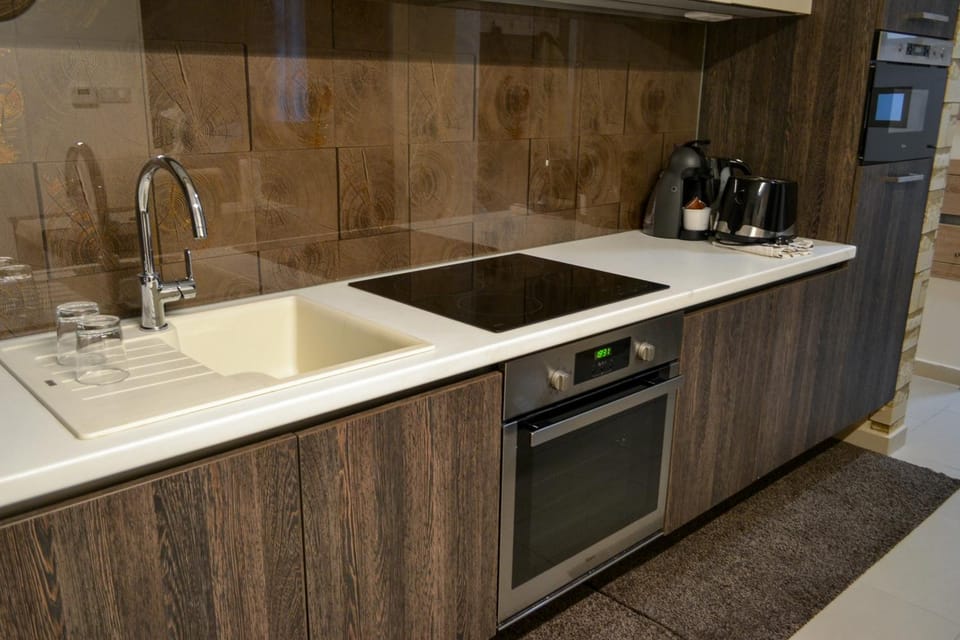 Kitchen or kitchenette, dishwasher, minibar, stove