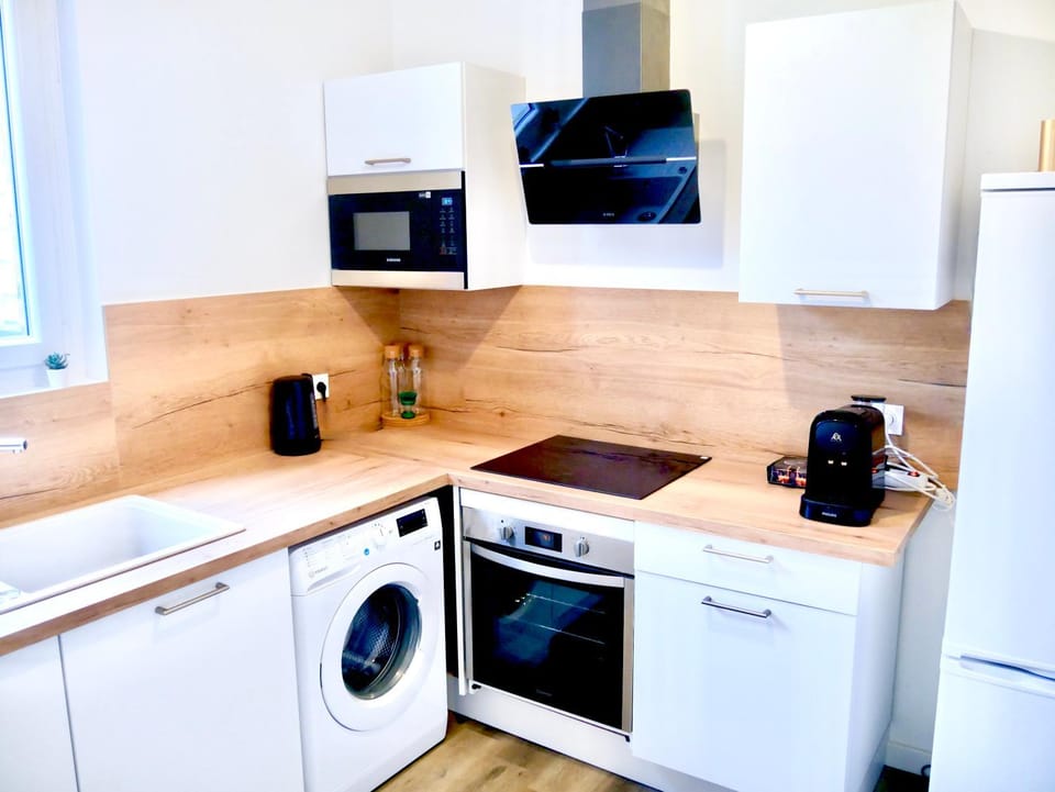 Kitchen or kitchenette, minibar, oven, pet friendly, stove, washing machine