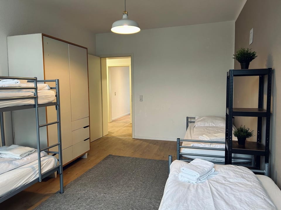 Bed, Bedroom, bunk bed, towels, towels, wardrobe