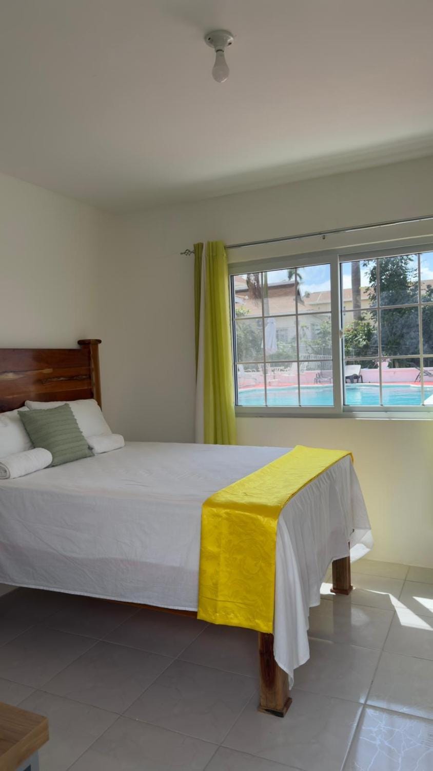 Bed, Bedroom, Pool view, Sea view, towels