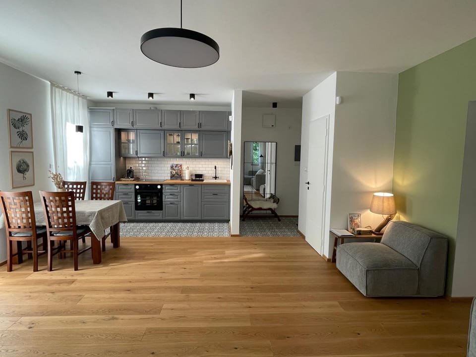 Kitchen or kitchenette, Living room, Dining area