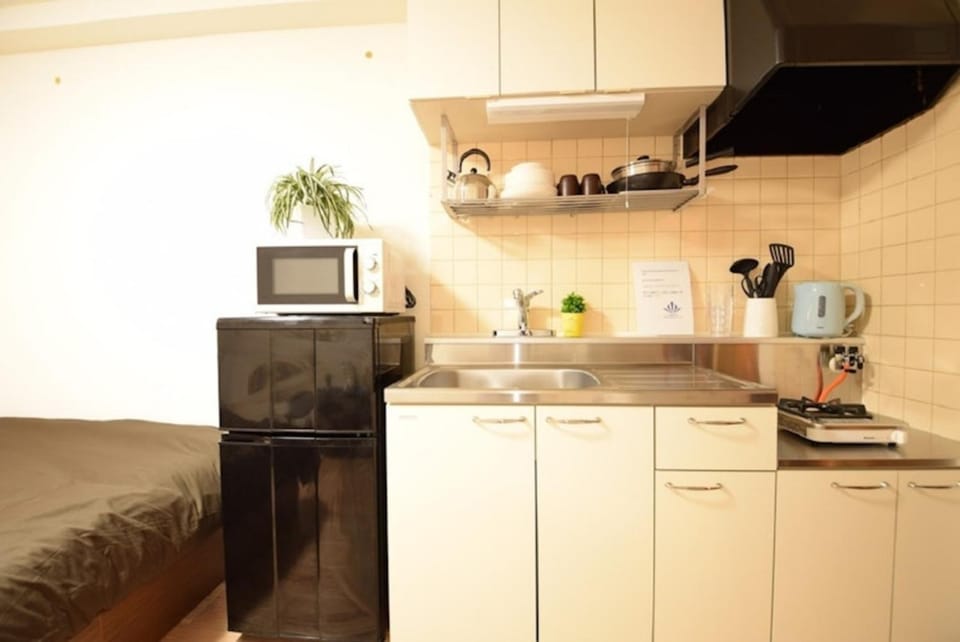 Kitchen or kitchenette, minibar