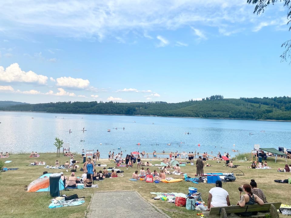 Day, People, Natural landscape, Beach, Lake view, group of guests