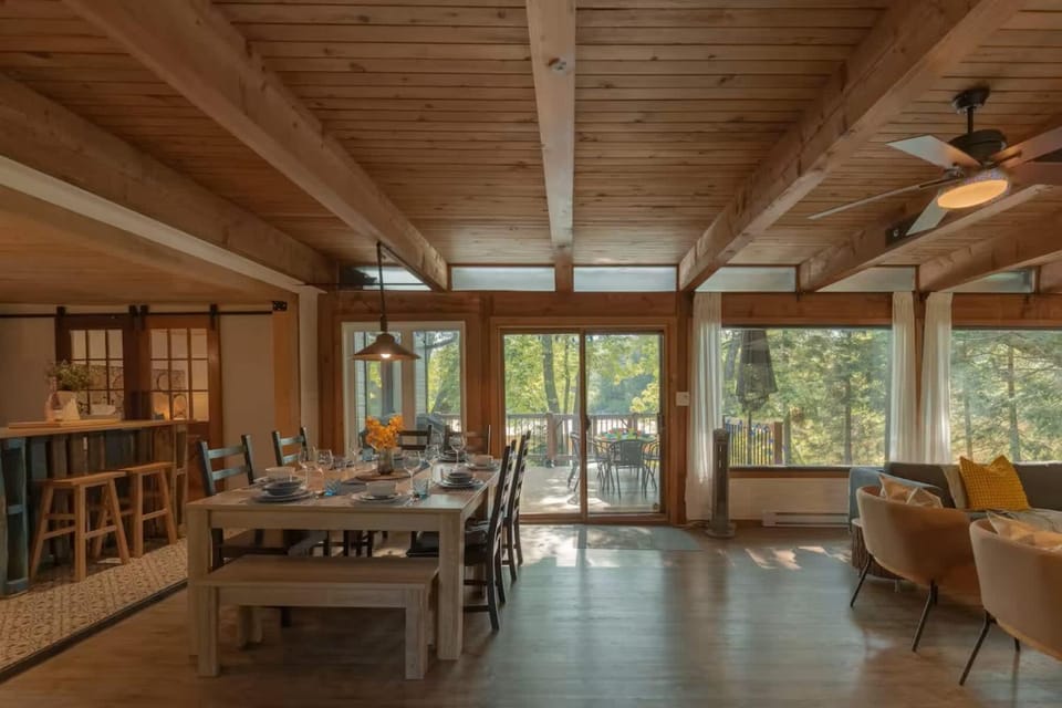 Riverfront Getaway with Hot Tub and Scenic Views Chalet in Mont-Tremblant