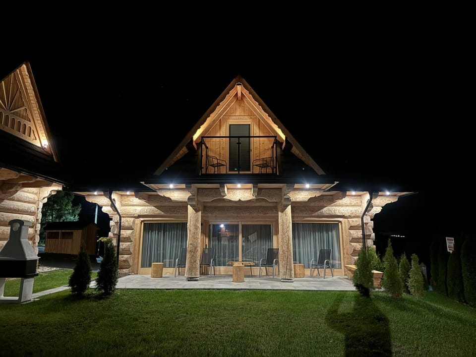 Property building, Night, Garden, Garden view