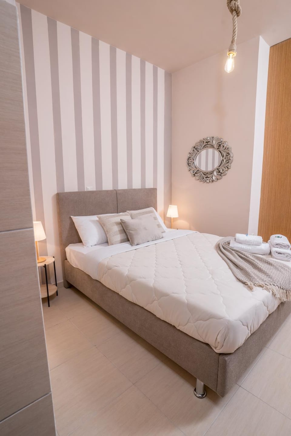 Bed, Photo of the whole room, Bedroom, towels, wardrobe