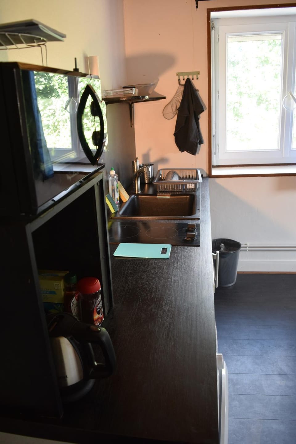 Coffee/tea facilities, Kitchen or kitchenette, microwave, oven, stove, washing machine