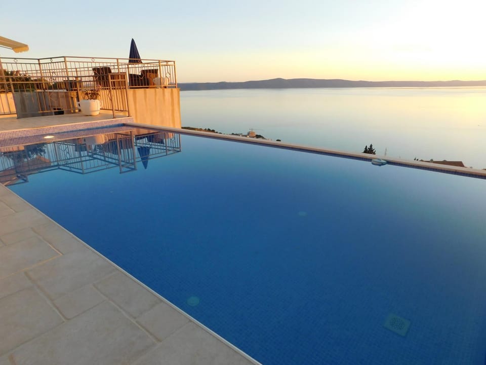 Pool view, Swimming pool, Swimming pool, Sunset