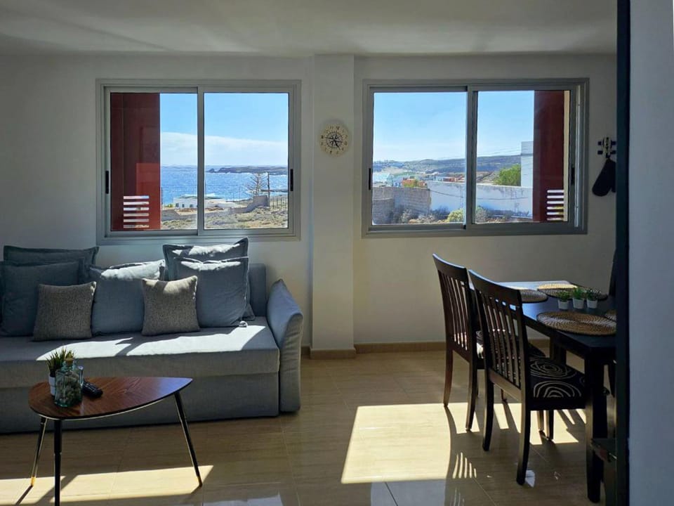 View (from property/room), Living room, Dining area, Sea view