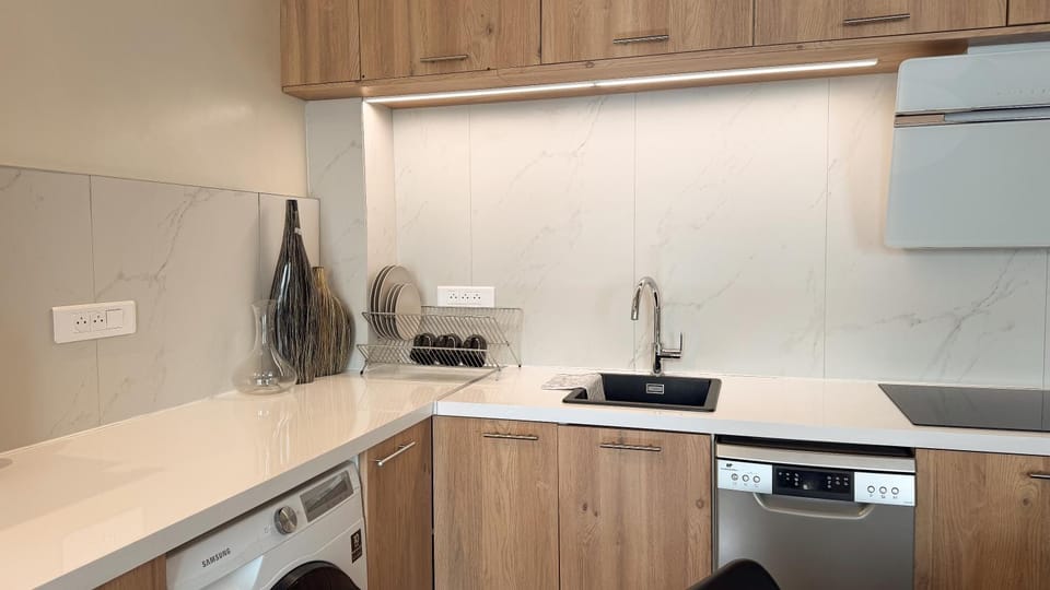 Kitchen or kitchenette, dishwasher