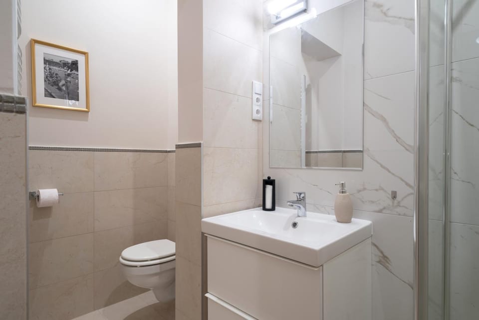 Shower, Toilet, Bathroom, flat iron, furniture, hair dryier, heating, internet, internet, towels, air conditioner