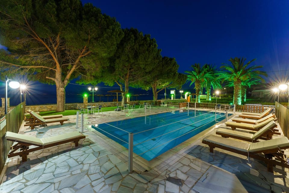 Night, Pool view, Swimming pool