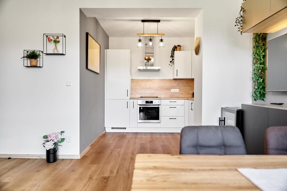 Kitchen or kitchenette, oven, stove