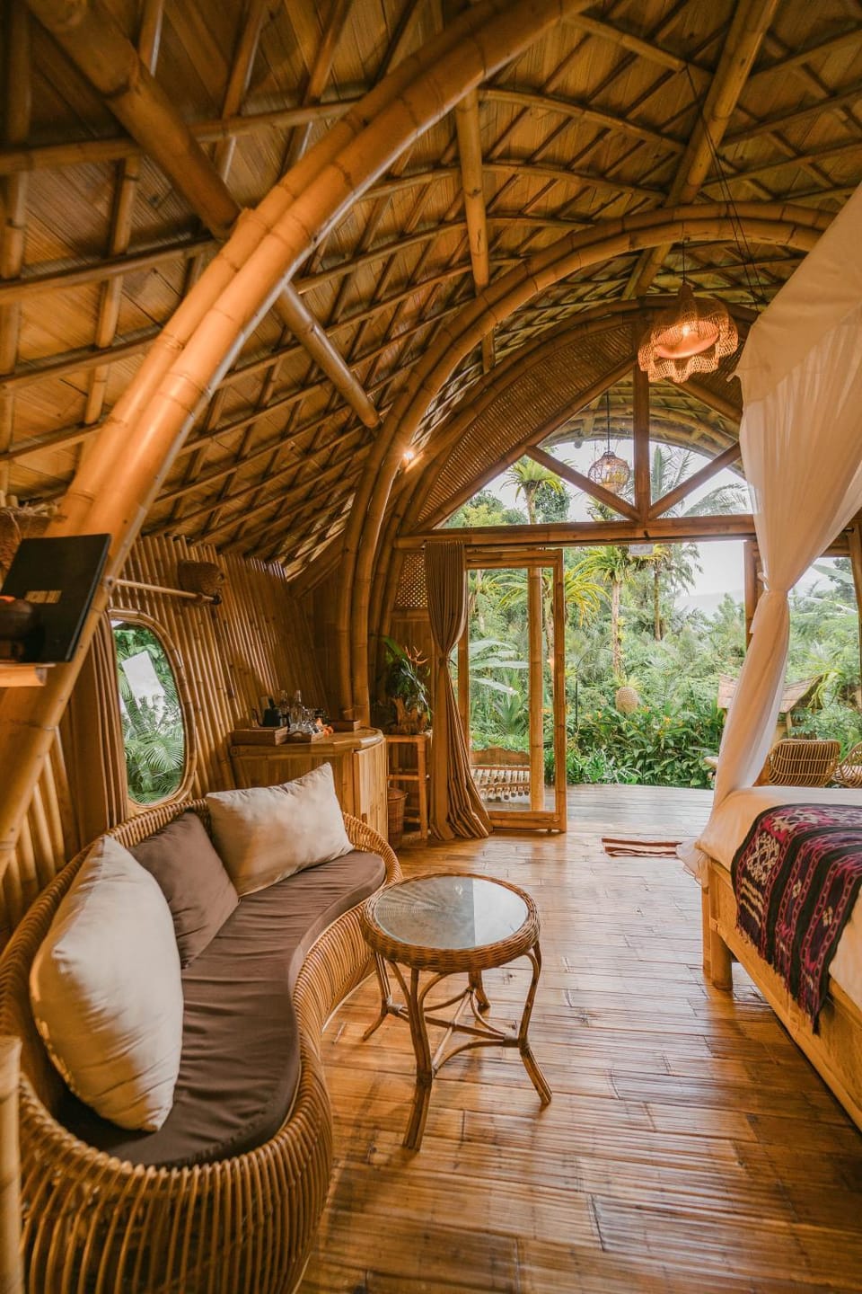 Patio, Bed, Garden, Living room, Photo of the whole room, Seating area, Bedroom, Garden view