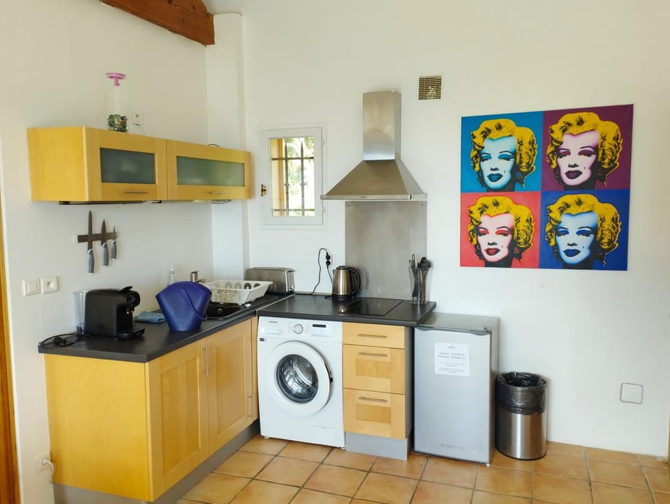 Coffee/tea facilities, Kitchen or kitchenette, oven, stove, toaster
