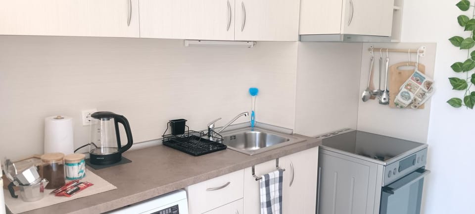 Coffee/tea facilities, Kitchen or kitchenette, stove