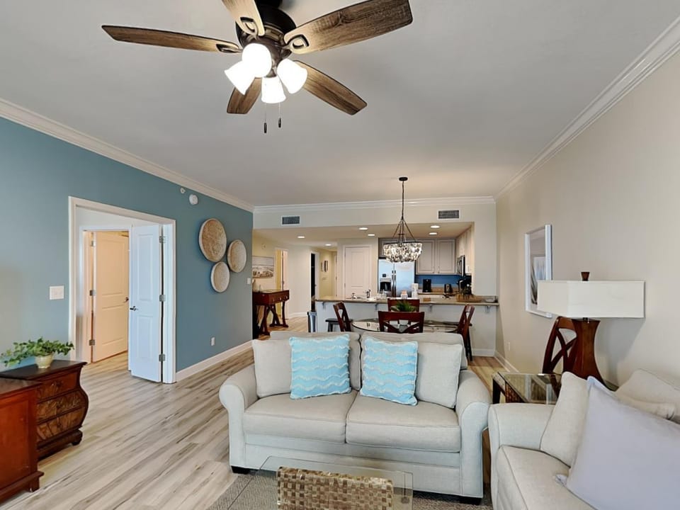 Kitchen or kitchenette, Living room, Seating area, Dining area, furniture, air conditioner