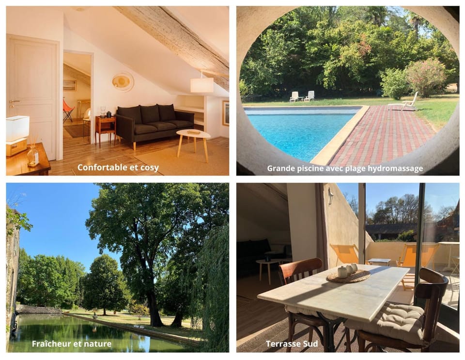 Patio, Living room, Pool view, Swimming pool, sunbed
