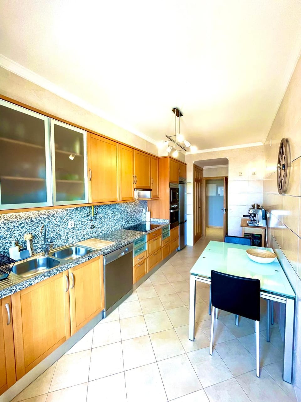 Dining area, dishwasher, oven, stove, kitchen