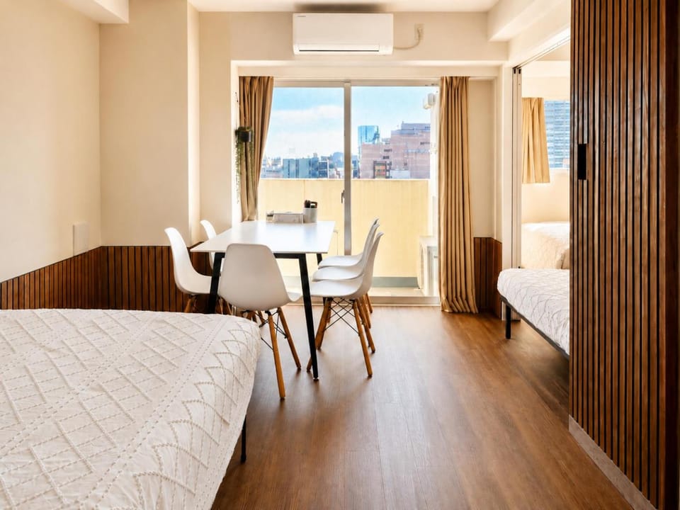 Bed, Living room, Photo of the whole room, Seating area, Dining area, Bedroom, air conditioner