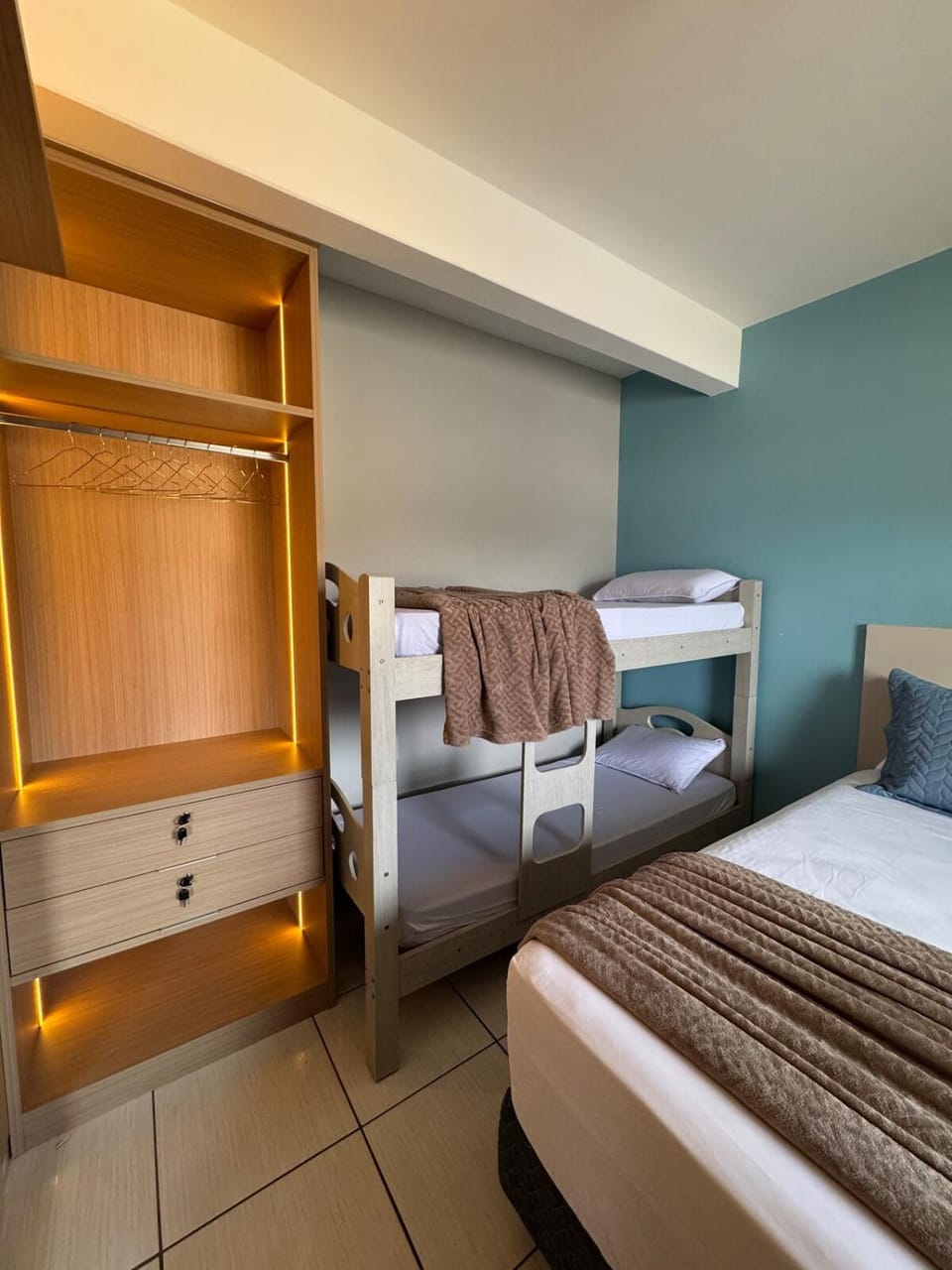 bunk bed, wardrobe
