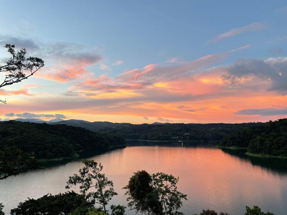Nearby landmark, Natural landscape, Lake view, Mountain view, Sunset