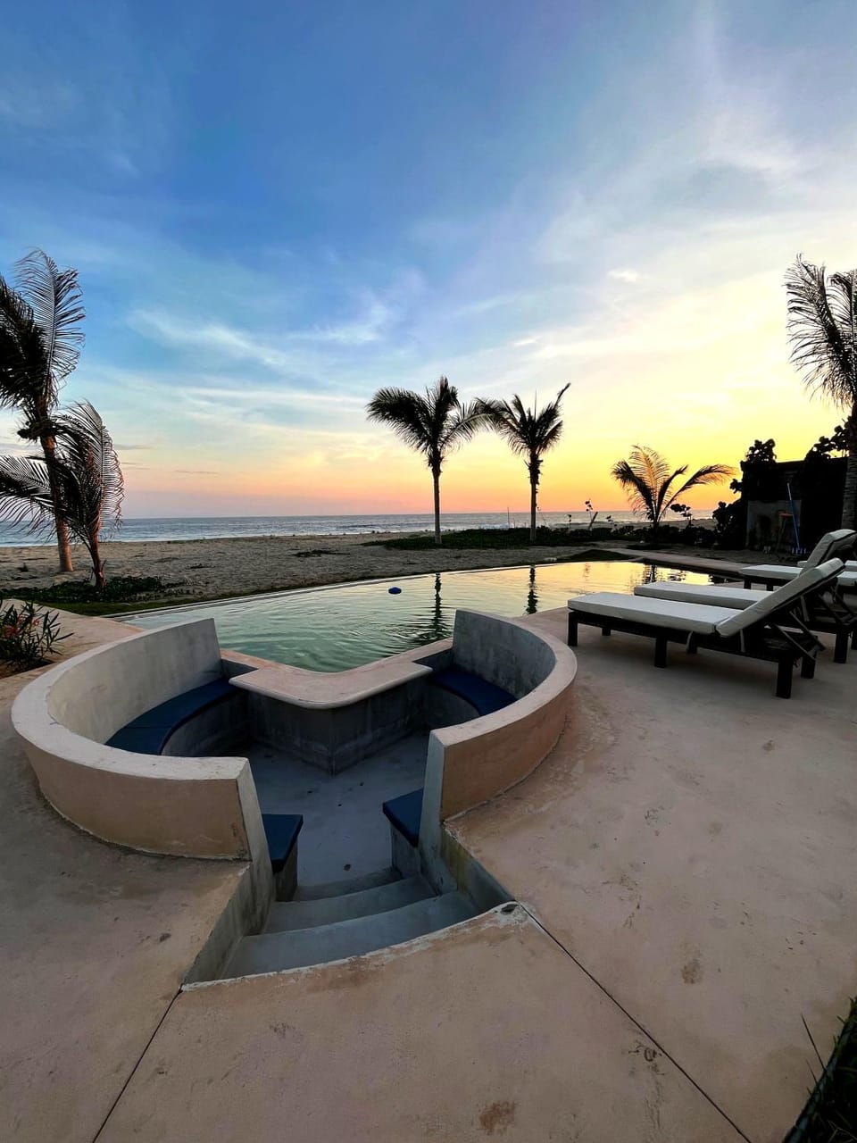 Swimming pool, Sunset