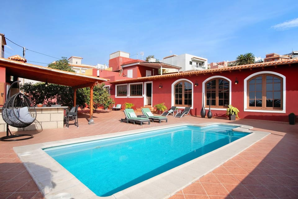 Property building, Living room, Swimming pool