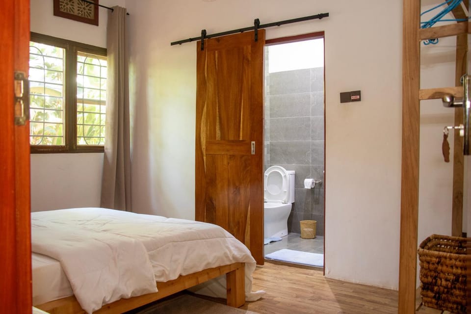 Shower, Bed, Bathroom, Bedroom