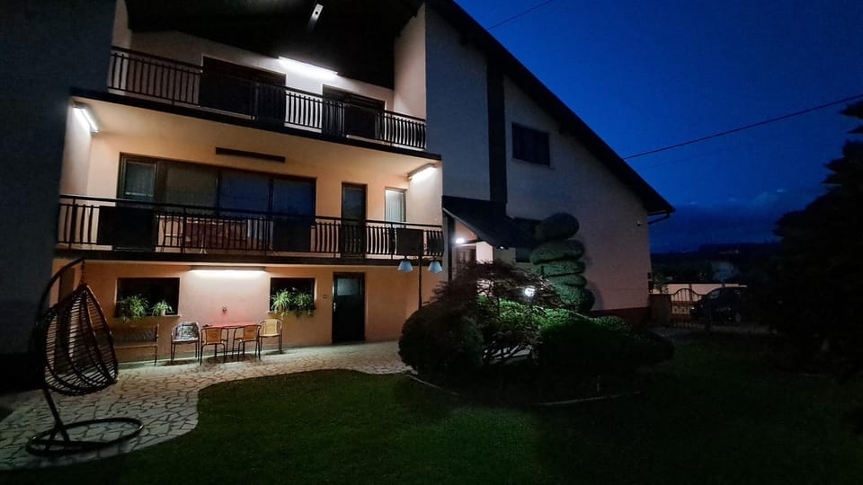 Property building, Night, Garden, Balcony/Terrace