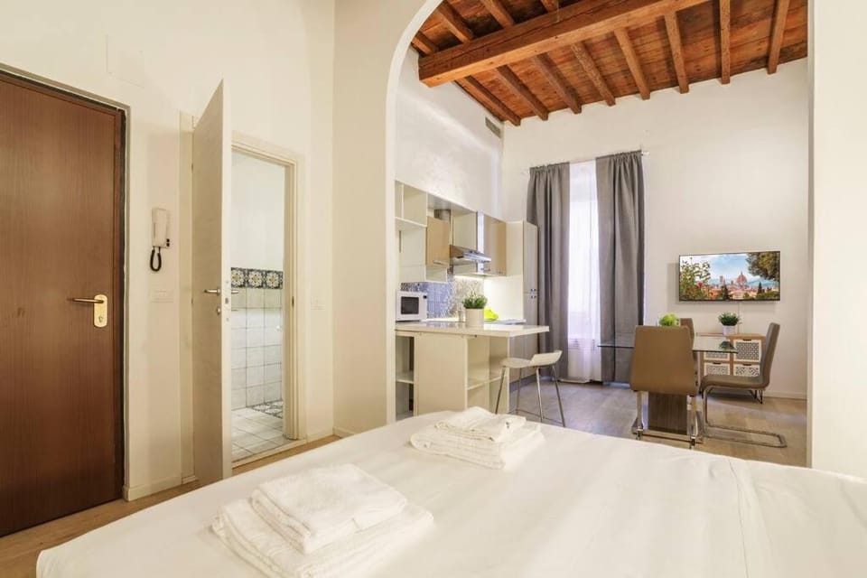 Bed, TV and multimedia, Kitchen or kitchenette, Photo of the whole room, Dining area, Bedroom, hair dresser, minibar